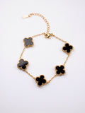 Black Clover Station Gold Plated Chain Bracelet