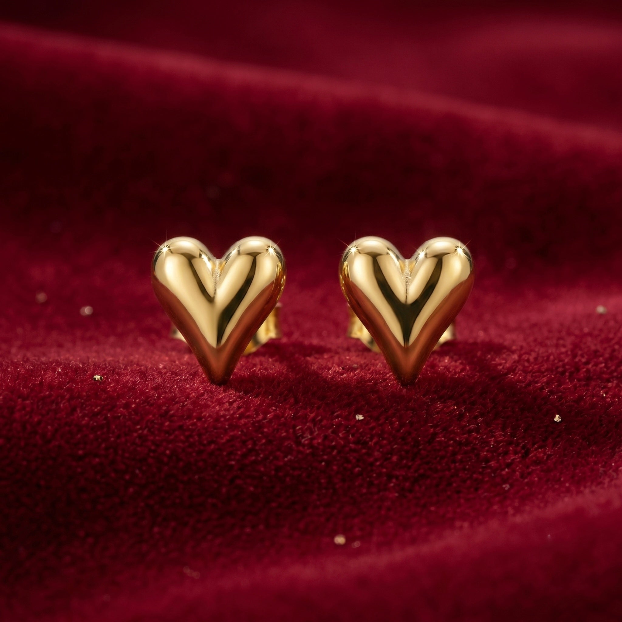 Gold heart-shaped earrings