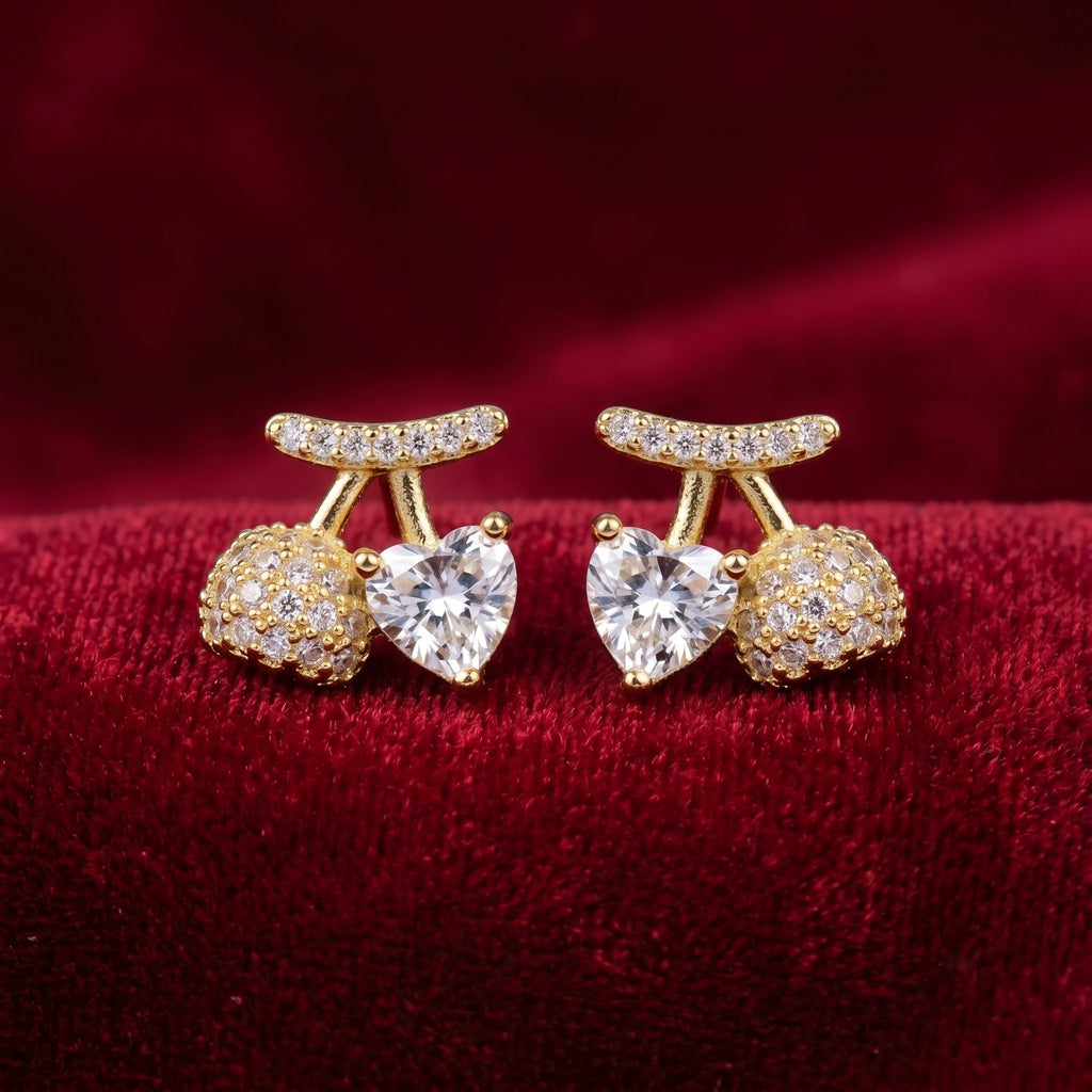 Cherry Love Pop Gold Plated Anti-Tarnish Earrings