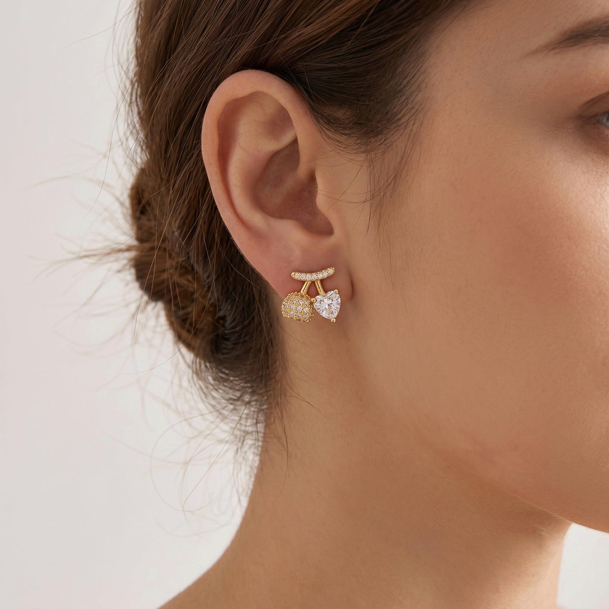 Cherry Love Pop Gold Plated Anti-Tarnish Earrings