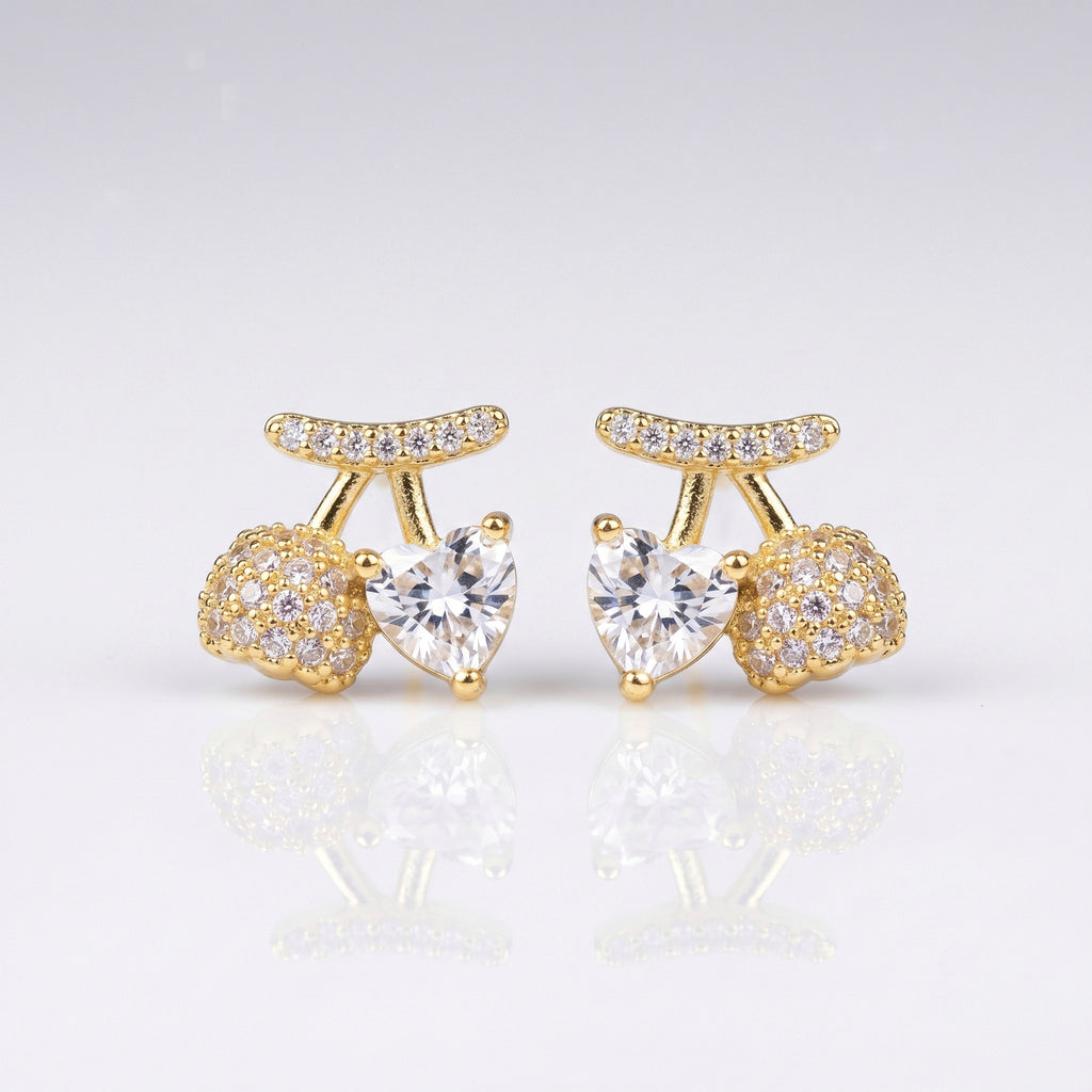 Cherry Love Pop Gold Plated Anti-Tarnish Earrings