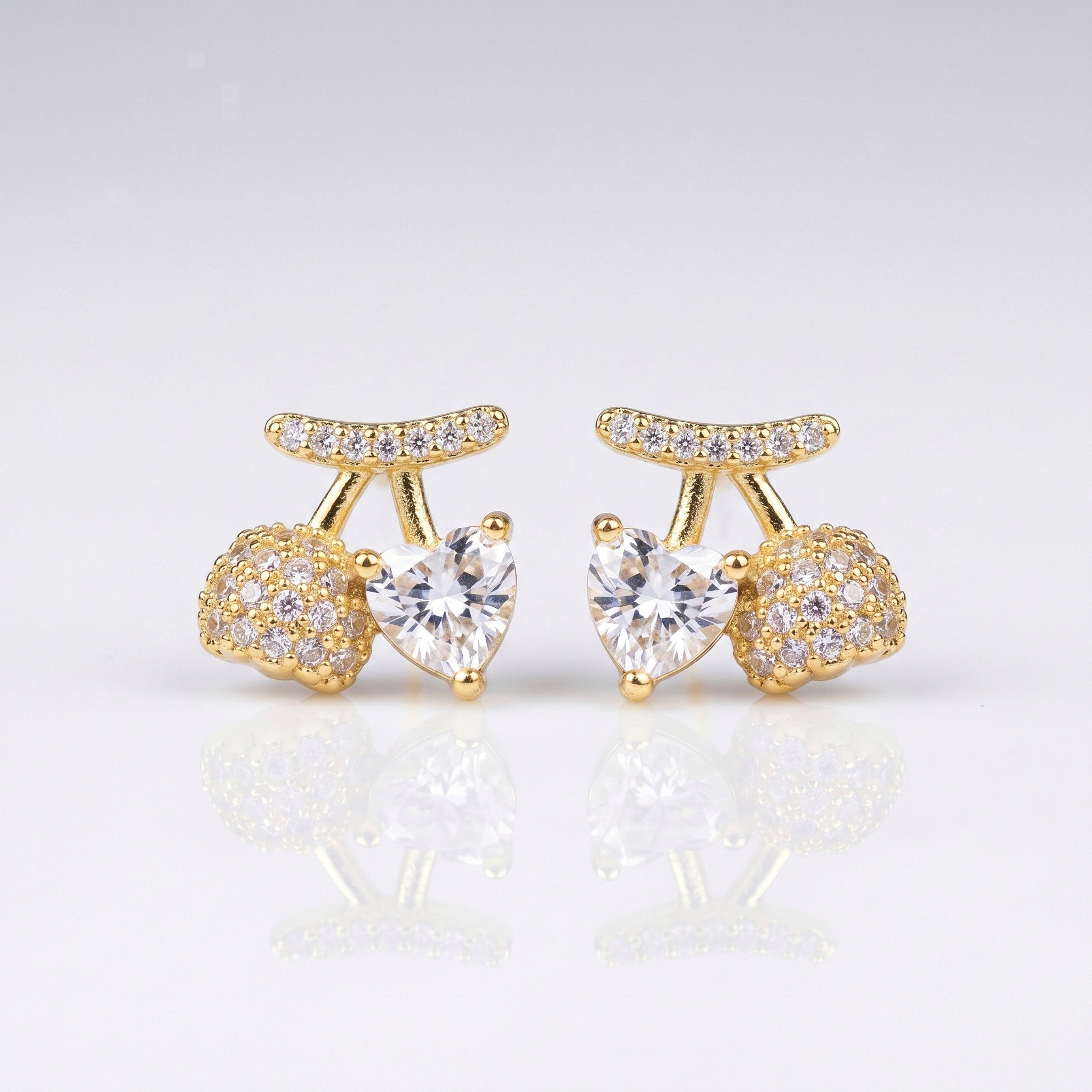 Cherry Love Pop Gold Plated Anti-Tarnish Earrings