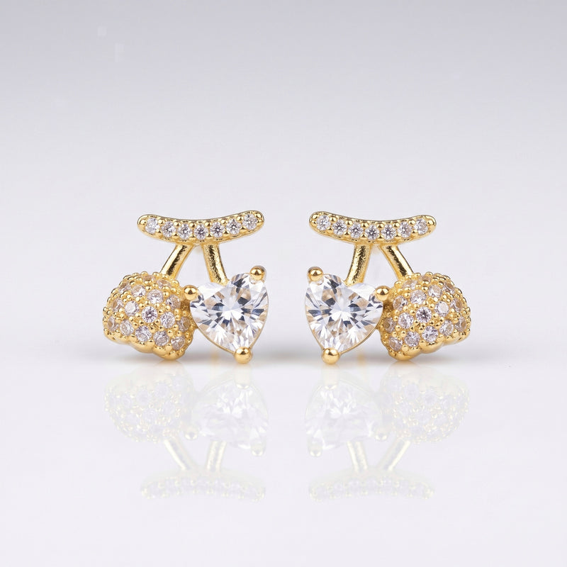 Cherry Love Pop Gold Plated Anti-Tarnish Earrings