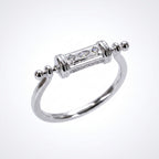 925 Sterling Silver Horizontal Pillar Ring