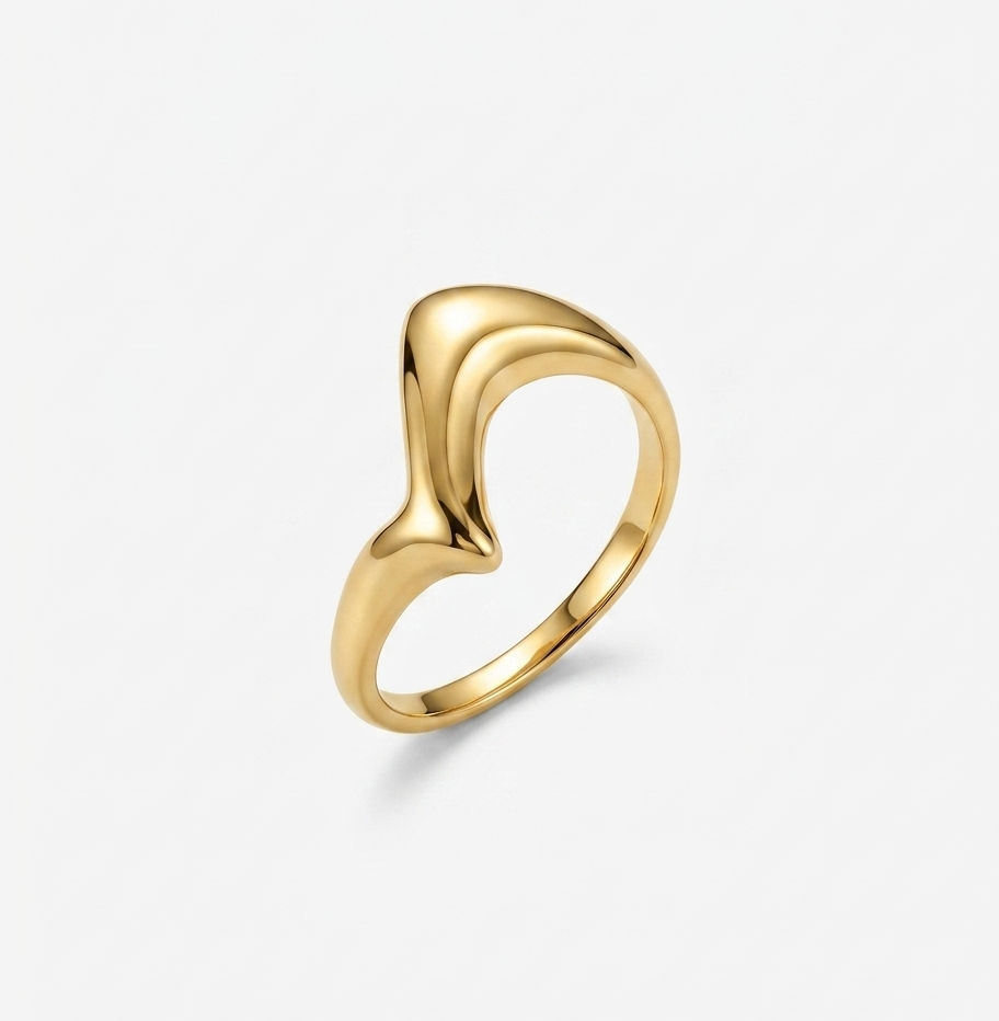 18k gold wave ring