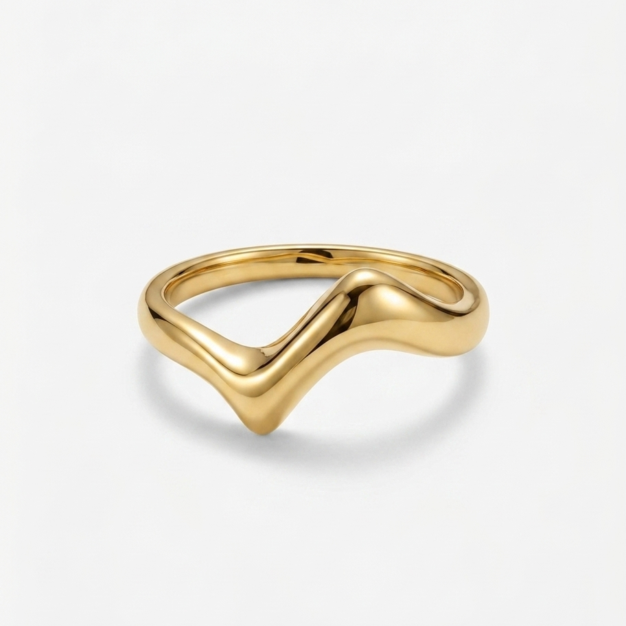 18k gold wave ring