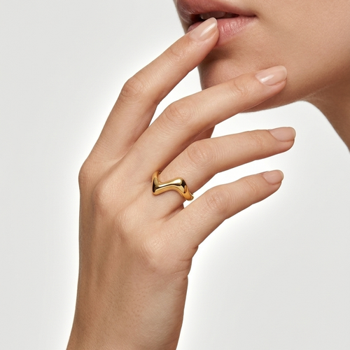 18k gold wave ring