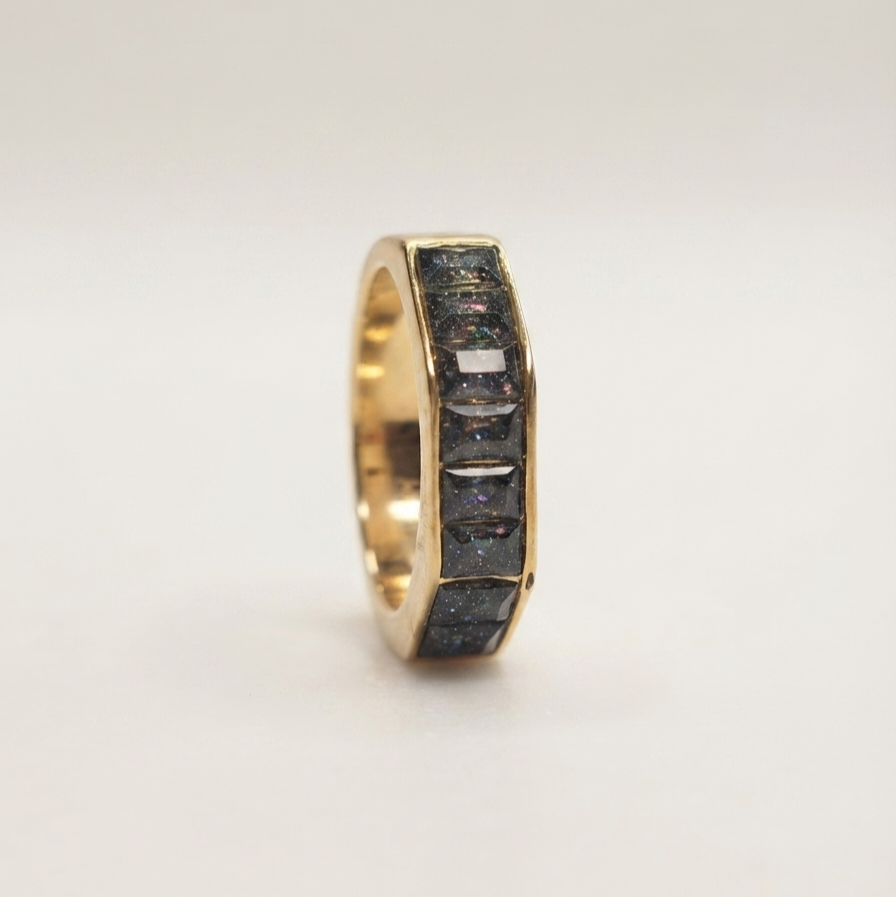 celestial space stone gold ring