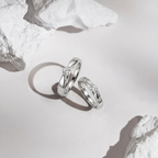 925 Sterling Silver Matching Solitaire Couple Rings