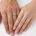 925 Sterling Silver Matching Solitaire Couple Rings