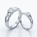 Classic 925 Sterling Silver Interlocking Unity Rings for Couples