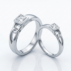 Classic 925 Sterling Silver Interlocking Unity Rings for Couples