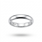 Unisex 925 Sterling Silver Classic Dome Band Ring