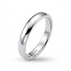 Unisex 925 Sterling Silver Classic Dome Band Ring