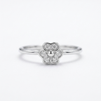 925 Sterling Silver Flora Micro Pave Daisy Ring