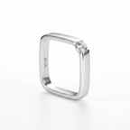 925 Sterling Silver Elave Geometric Square Band Ring