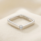 925 Sterling Silver Elave Geometric Square Band Ring