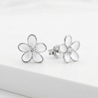 925 Sterling Silver Flower Stud Earrings