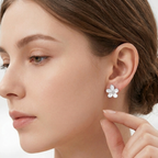 925 Sterling Silver Flower Stud Earrings