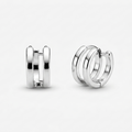 Minimalist Silver Double Hoop Illusion 925 Sterling Silver Earrings