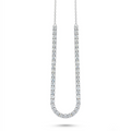 925 Sterling Silver Half Tennis Necklace