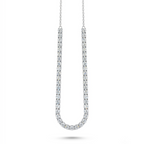 925 Sterling Silver Half Tennis Necklace