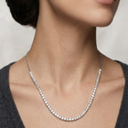 925 Sterling Silver Half Tennis Necklace