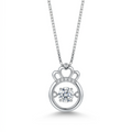 Reign Halo 925 Silver Floating Solitaire Necklace