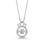 Reign Halo 925 Silver Floating Solitaire Necklace