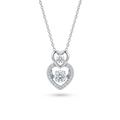 Eternal Heart Dancing Crystal 925 Silver Necklace