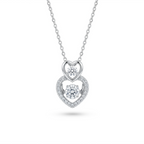 Eternal Heart Dancing Crystal 925 Silver Necklace