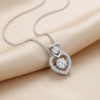 Eternal Heart Dancing Crystal 925 Silver Necklace
