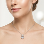Eternal Heart Dancing Crystal 925 Silver Necklace