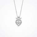 Queen Of Hearts 925 Dancing Crystal Silver Necklace