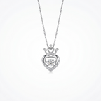 Queen Of Hearts 925 Dancing Crystal Silver Necklace