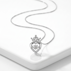 Queen Of Hearts 925 Dancing Crystal Silver Necklace
