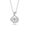 Peacock Dancing Crystal 925 Silver Chain Pendant