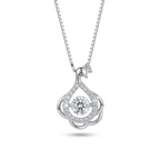 Peacock Dancing Crystal 925 Silver Chain Pendant