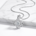 Peacock Dancing Crystal 925 Silver Chain Pendant