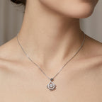 Peacock Dancing Crystal 925 Silver Chain Pendant