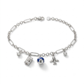 Wanderlust charm 925 Sterling Silver Chain Bracelet