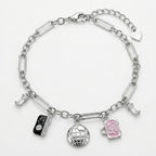 Jetsetter Paris Charm 925 Silver Link Bracelet
