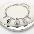 Jetsetter Paris Charm 925 Silver Link Bracelet