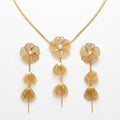 18K Gold Plated Empress Filigree Flower Anti-Tarnish Earring & Necklace Set