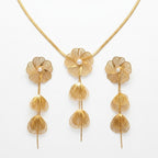 18K Gold Plated Empress Filigree Flower Anti-Tarnish Earring & Necklace Set