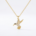 18K Gold Plated Humming Bird Anti-Tarnish Pendant Necklace