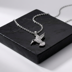 18K Gold Plated Rhodium Humming Bird Anti-Tarnish Pendant Necklace