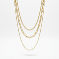 18K Gold Plated Triad Link Anti-Tarnish Necklace