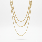 18K Gold Plated Triad Link Anti-Tarnish Necklace