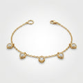 Anti-Tarnish Gold Heart Dangle Adjustable Chain Bracelet